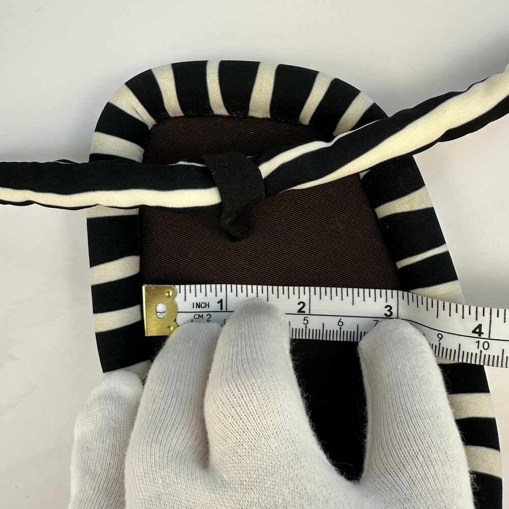 Ugo Paulon 100 Gibbs Thong Sandals Black / Brown Stripe BBW Sz 35 Handmade $550 - Picture 7 of 14
